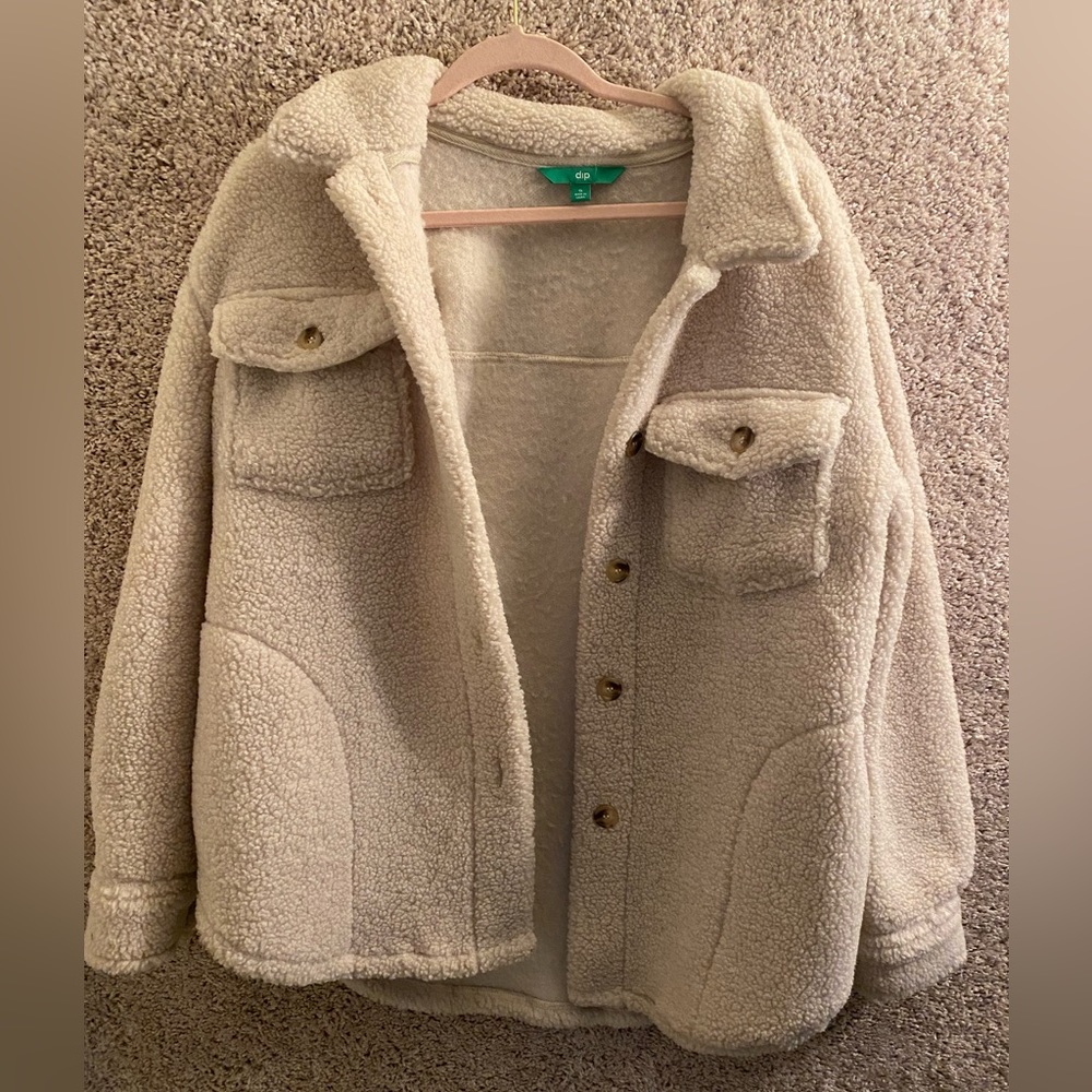 Cream Sherpa Jacket
